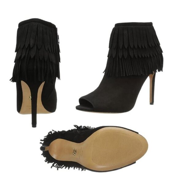 Vince Camuto Signature Black Yulia Open Toe Boots/Booties 9 NEW IN BOX $298 - Picture 2 of 3